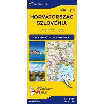 Horvátország, Szlovénia keményborítós térkép